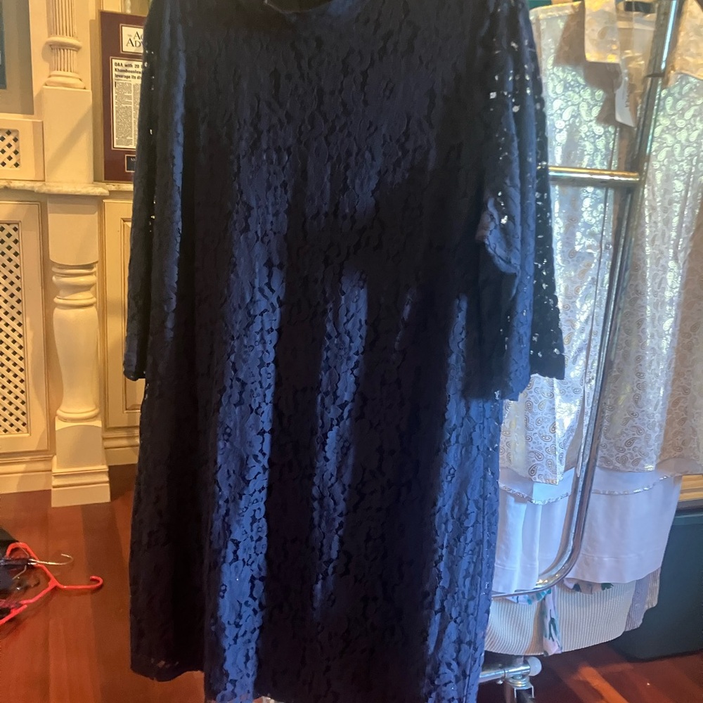 Junarose Navy Long Sleeve Lace Dress